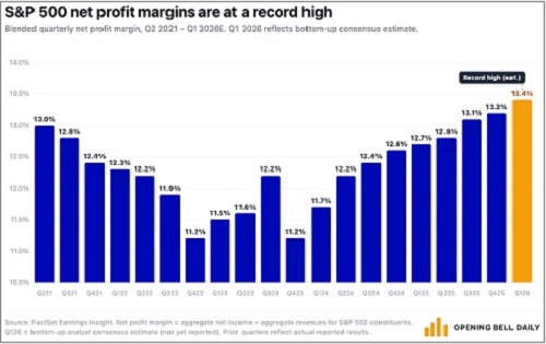 Net profit margins history chart